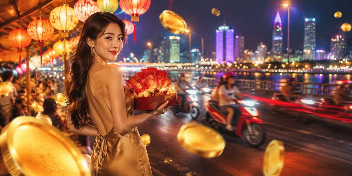 Không khí chợ đêm Đà Nẵng và người dùng tham gia nhận thưởng trực tuyến